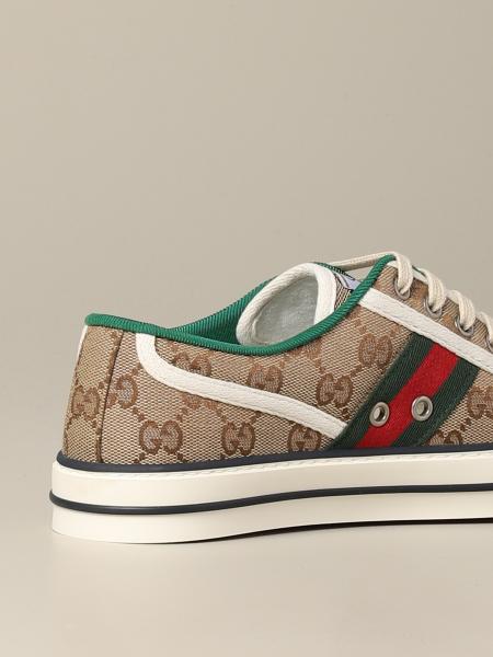 GUCCI: Tennis 1977 sneakers with Web band | Sneakers Gucci Women Beige ...