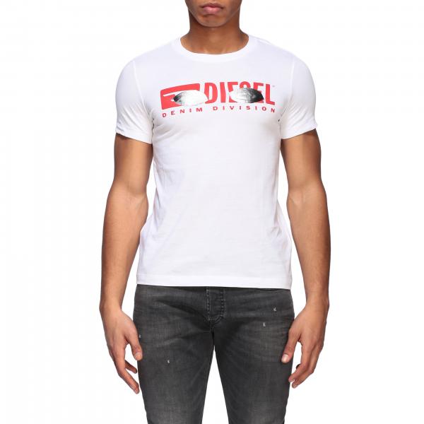 Diesel Outlet: short-sleeved T-shirt with logo print - White | Diesel t ...