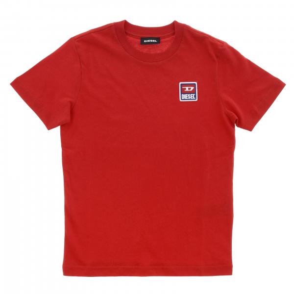 Diesel Outlet: t-shirt for boy - Red | Diesel t-shirt 00J4P7 00YI9 ...