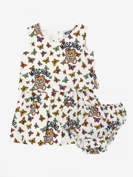 Moschino Baby 泰迪熊蝴蝶印花连衣裙