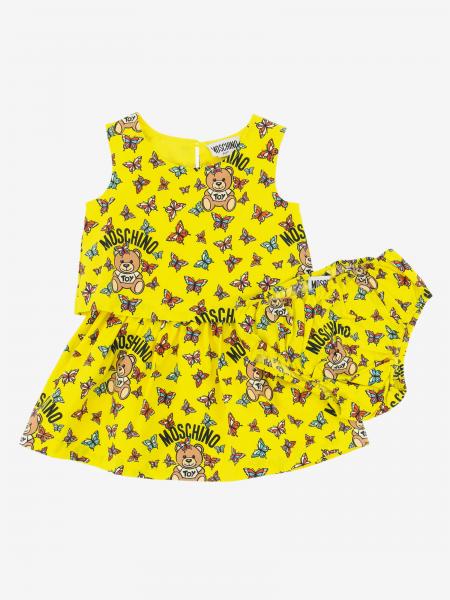 Moschino Baby 泰迪熊蝴蝶印花连衣裙