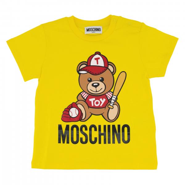 MOSCHINO BABY shortsleeved Tshirt with teddy print Yellow