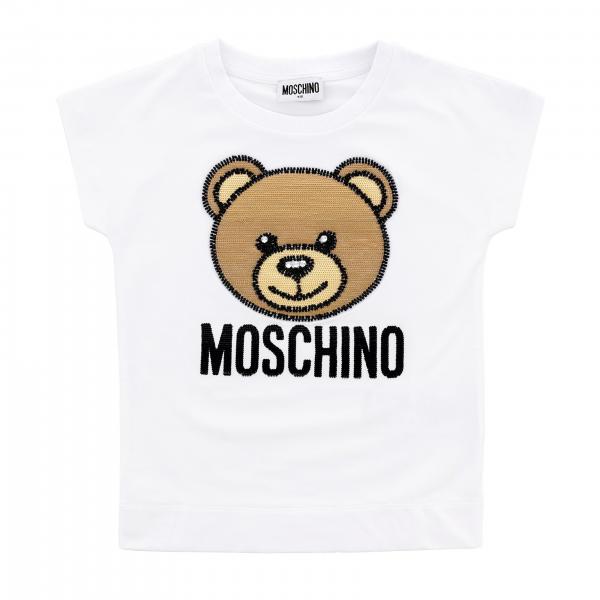 Moschino Baby T-shirt with teddy bear embroidered with beads