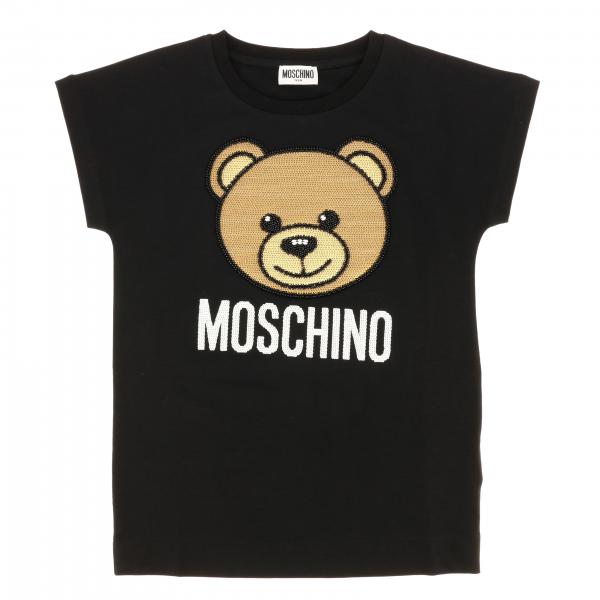 Moschino Baby T-shirt with teddy bear embroidered with beads
