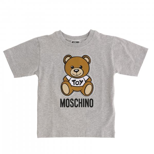 MOSCHINO KID: t-shirt for boy - Grey | Moschino Kid t-shirt HWM029 ...