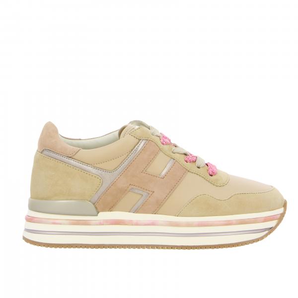 Hogan 515 platform sneakers in leather and suede with big H