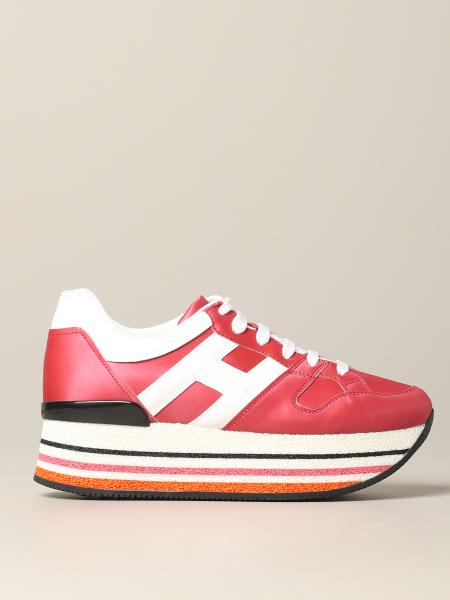 Sneakers 283 platform Hogan in pelle con big H in vernice
