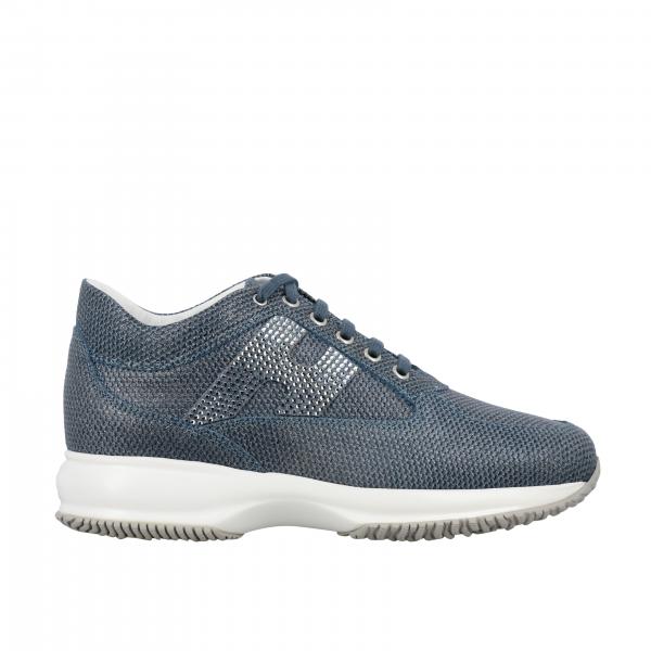 Interactive Hogan sneakers in lurex fabric with H of rhinestones