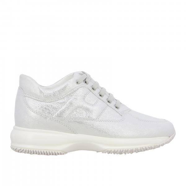 Interactive Hogan sneakers in lurex suede effect leather with rounded H