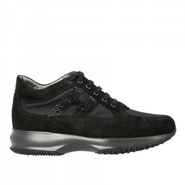 Sneakers Interactive Hogan in camoscio e tela con H di strass