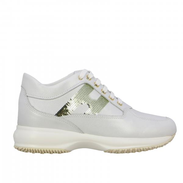 Sneakers Interactive Hogan in pelle con H di paillettes