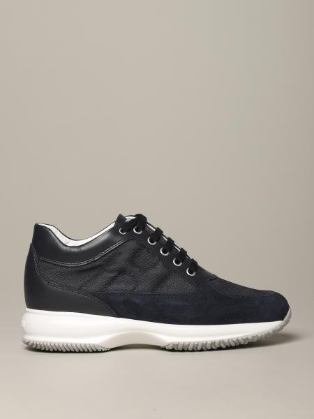 Sneakers Interactive Hogan in camoscio e tela con H bombata