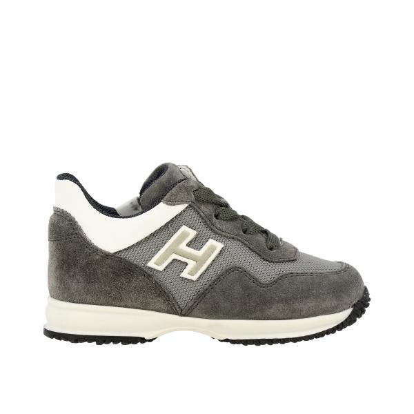 Interactive Hogan Baby sneakers in leather and suede with flock H