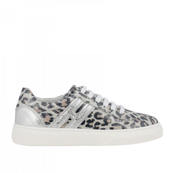 Hogan sneakers in leather with spotted print and laminated h