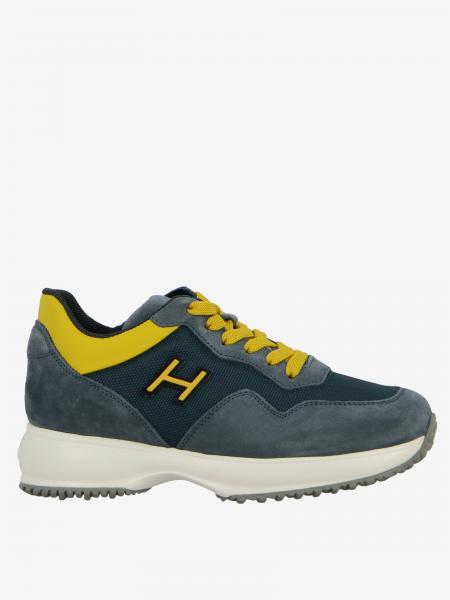 Interactive Hogan sneakers in suede and micro mesh with H flock