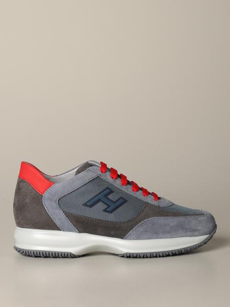 New interactive Hogan sneakers in suede and mesh with flock H