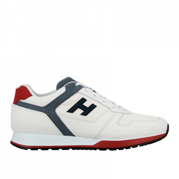 HOGAN: 321 running sneakers in nylon and leather with flock h - White ...