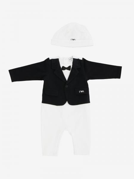 Emporio Armani Outlet: onesie + bow tie + hat set - Blue | Emporio Armani  pack 3HHV34 4JCLZ online on 