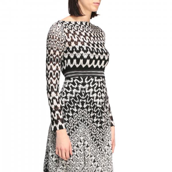 Missoni Outlet Robe longue à motif optique Noir Robes Missoni