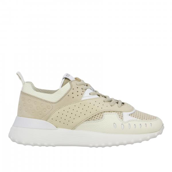 Tod's femme: Sneakers Tod's en cuir perforé avec logo et gommini