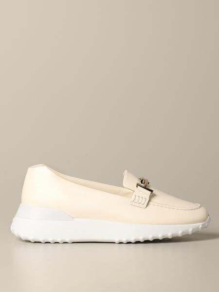 Tod's moccasin in leather with running bottom and double T