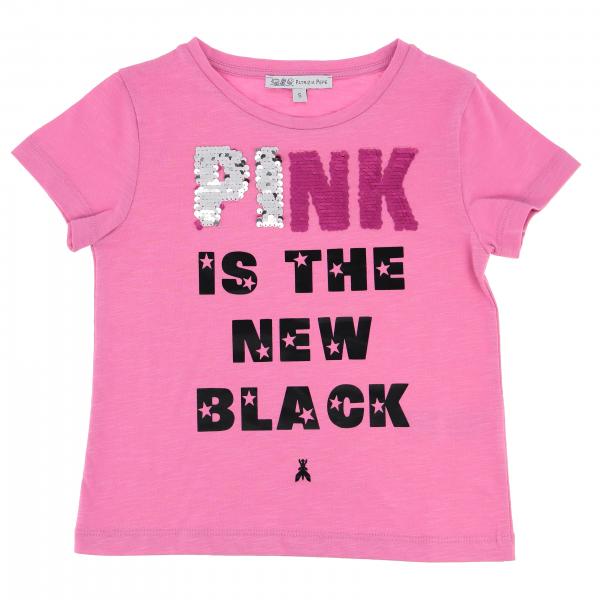 T-shirt Patrizia Pepe à manches courtes avec est l'inscription pink is the new black