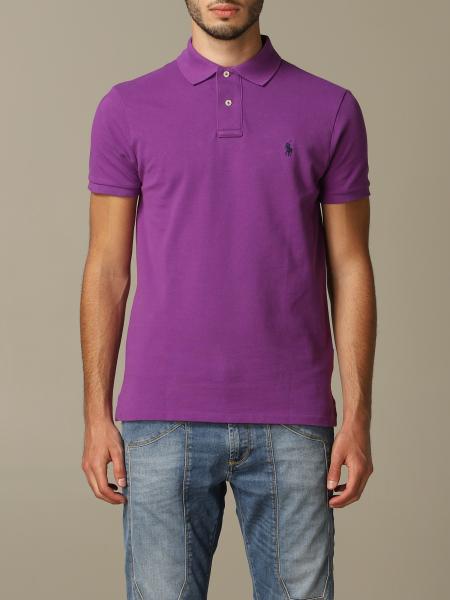 POLO RALPH LAUREN: polo shirt in honeycomb cotton - Violet | Polo Ralph ...