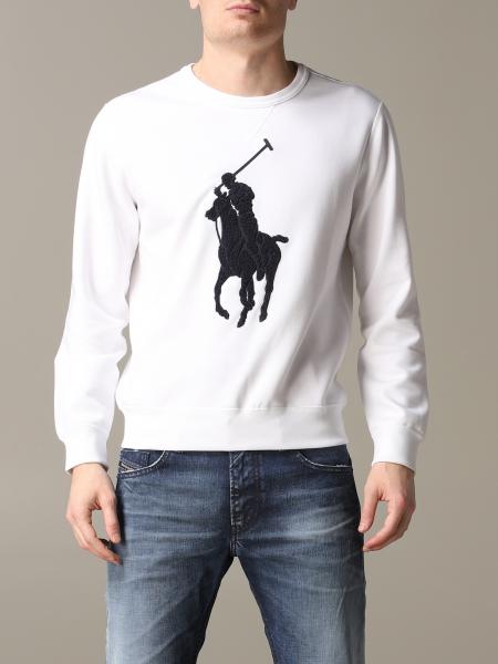 Polo Ralph Lauren Outlet: crewneck sweatshirt with flocked logo - White | Polo  Ralph Lauren sweatshirt 710766862 online on 