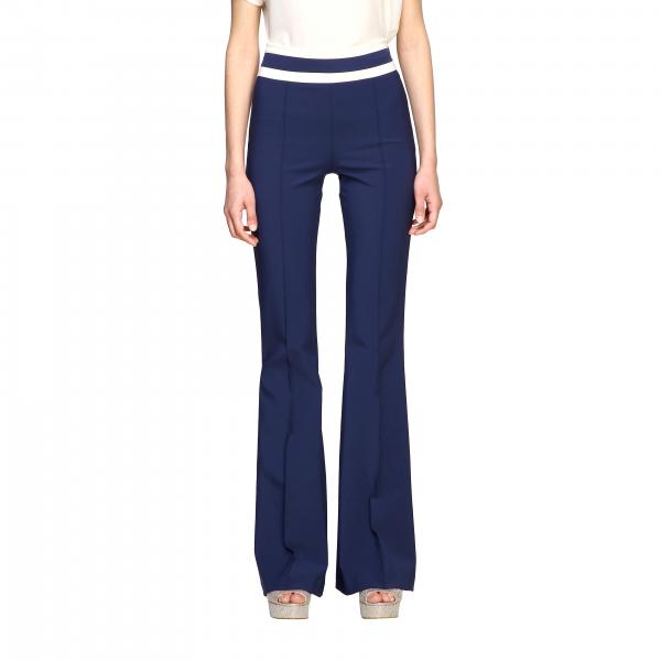 Elisabetta Franchi flair trousers in technical fabric with contrasts