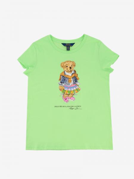 Polo Ralph Lauren Girl Outlet: t-shirt with bear - Green | Polo Ralph ...