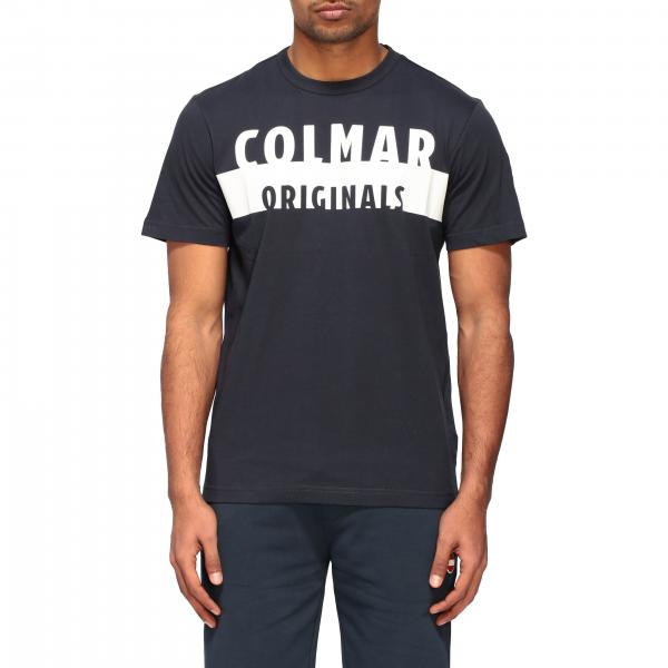 Colmar Outlet: crew-neck t-shirt with logo print - Navy | Colmar t ...