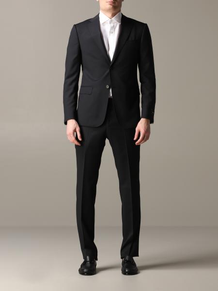 Z Zegna Outlet: 240gr drop 7 wool suit - Black | Z Zegna suit 28QCGN ...