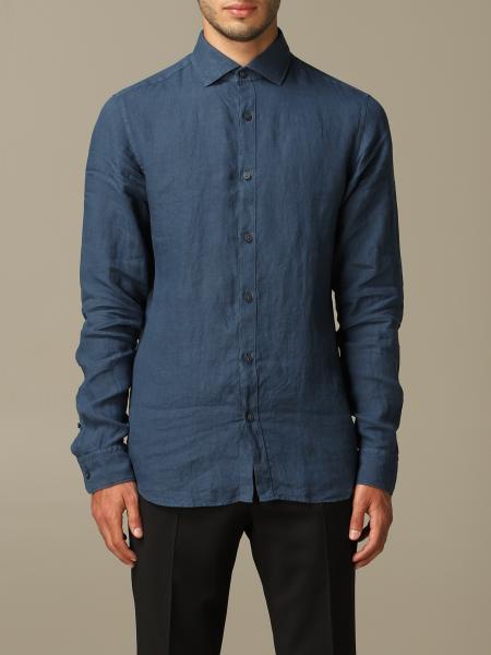 Z Zegna Outlet: shirt in washed linen with French collar - Avion | Z ...