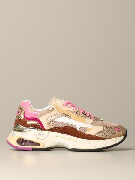 Drake sizey Premiata sneakers in python print leather and mesh