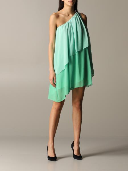 Robe asymétrique Simona Corsellini en mousseline à volants