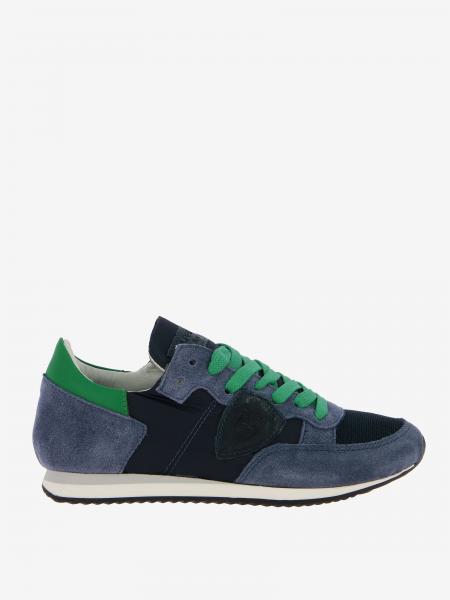 Philippe Model Outlet: Tropez sneakers in nylon and suede - Blue ...