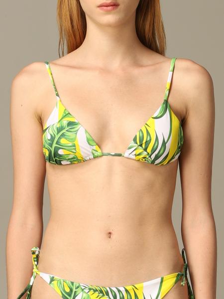 Janet MC2 Saint Barth triangle swimsuit with leaf print