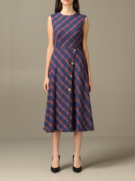 Abito midi Boutique Moschino in misto lana bouclé check