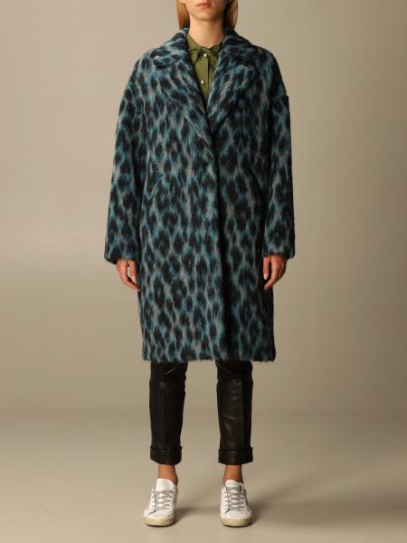 Golden Goose Outlet: coat in animal print synthetic fur - Green