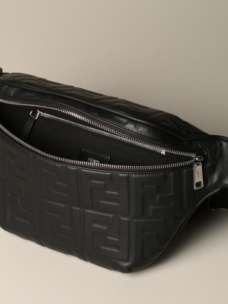 FENDI: nappa leather belt bag with embossed FF monogram - Black | Belt ...