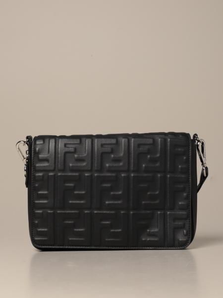 Fendi Baguette Pouch Logo Cross Body Bag in Black for Men