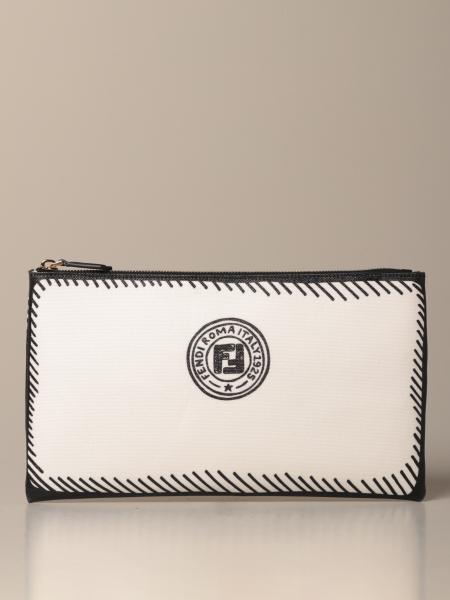 white fendi clutch