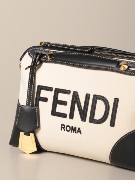 FENDI: By the way bag in canvas with logo - White | Fendi crossbody ...