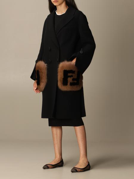 fendi fur pocket coat