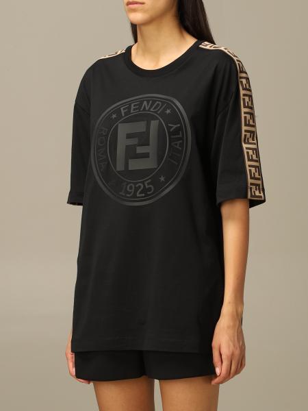 FENDI：Tシャツ レディース - ブラック | GIGLIO.COMオンラインのFendi Tシャツ FAF127 ADHA