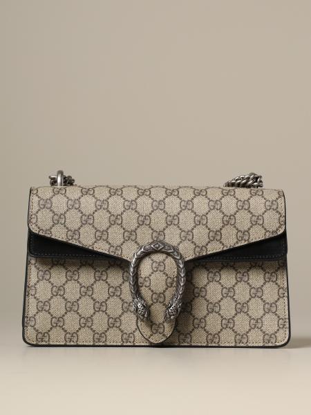 GUCCI: Dionysus bag in GG Supreme leather - Black | Gucci shoulder