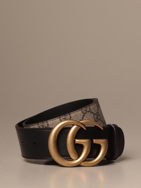 GUCCI: belt in GG supreme fabric - Black | Gucci belt 400593 92TLT ...