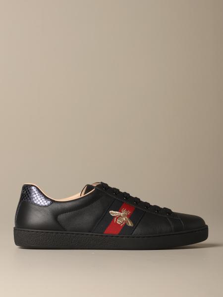 Men's Gucci Ace sneaker with Web in black leather
