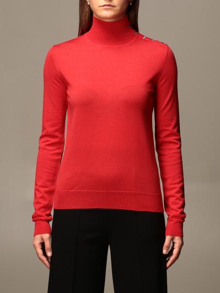 Patrizia Pepe Outlet: Turtleneck with buttons - Red | Patrizia Pepe ...