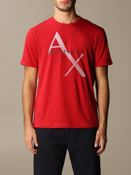 ARMANI EXCHANGE: t-shirt with logo - Red | Armani Exchange 8NZT76 on GIGLIO.COM